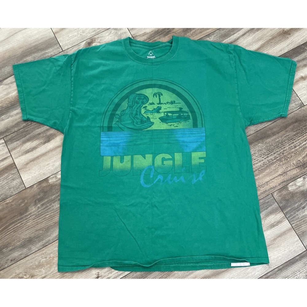 Retro Walt Disney World Jungle Cruise Green Short Sleeve T-Shirt Adult‎ 2XL